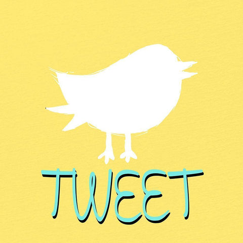 Tweet White Modern Wood Framed Art Print with Double Matting by Bailey, Ann