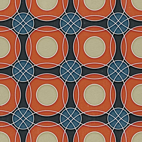 Circle Pattern Black Modern Wood Framed Art Print with Double Matting by Bailey, Ann