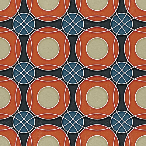 Circle Pattern White Modern Wood Framed Art Print with Double Matting by Bailey, Ann
