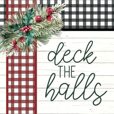 Deck the Halls Gold Ornate Wood Framed Art Print with Double Matting by Bailey, Ann