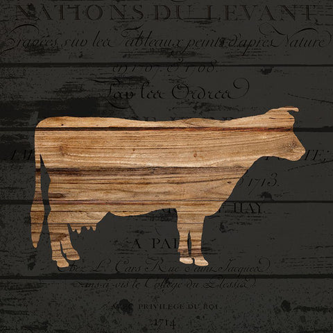 Moo Black Modern Wood Framed Art Print by Bailey, Ann