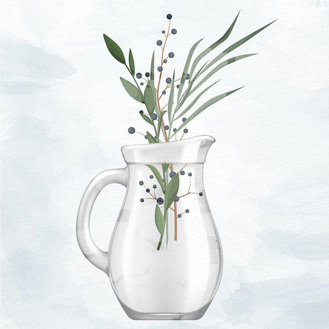 Glass Vase 2 Black Modern Wood Framed Art Print by Bailey, Ann