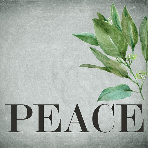 Peace Square Black Modern Wood Framed Art Print with Double Matting by Bailey, Ann