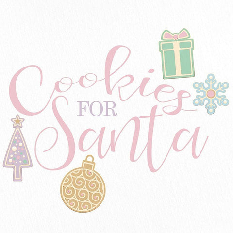 Cookies For Santa White Modern Wood Framed Art Print with Double Matting by Bailey, Ann