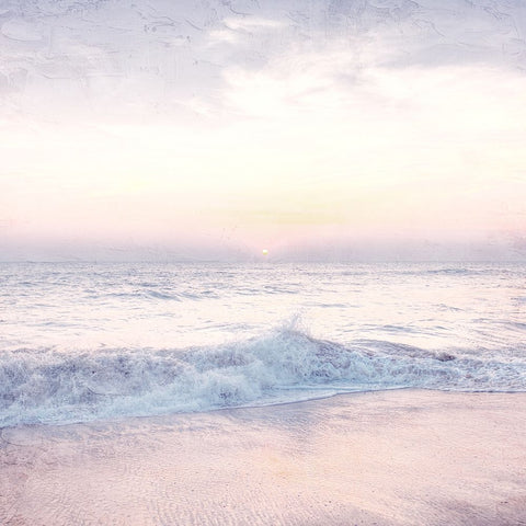 Sunset Beach White Modern Wood Framed Art Print with Double Matting by Bailey, Ann