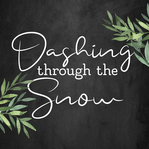 Snow Dashing Black Ornate Wood Framed Art Print with Double Matting by Bailey, Ann