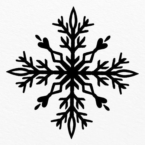 Snowflake 2 Black Modern Wood Framed Art Print by Bailey, Ann