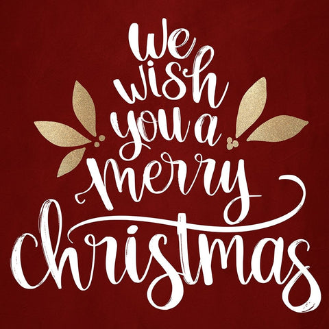 We Wish You A Merry White Modern Wood Framed Art Print with Double Matting by Bailey, Ann