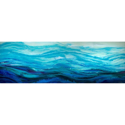 River Run Black Modern Wood Framed Art Print with Double Matting by Bilotta, Barbara