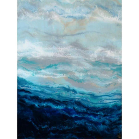 Waterfall I Black Modern Wood Framed Art Print with Double Matting by Bilotta, Barbara