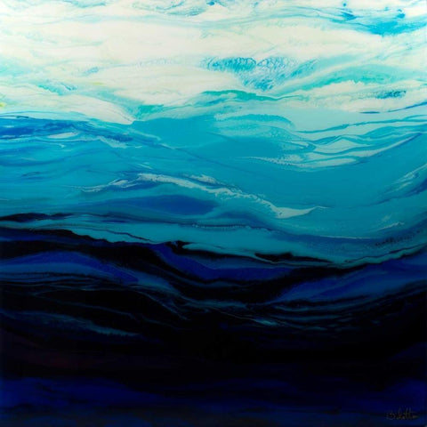Mythical Sea Black Modern Wood Framed Art Print by Bilotta, Barbara
