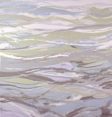Lavendar Hues White Modern Wood Framed Art Print with Double Matting by Bilotta, Barbara