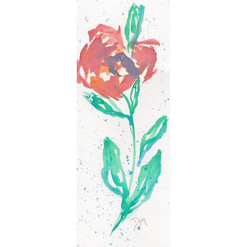 2019 Florals Peony I Black Modern Wood Framed Art Print with Double Matting by Dyer, Beverly