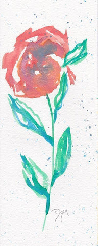 2019 Florals Peony II 1 White Modern Wood Framed Art Print with Double Matting by Dyer, Beverly