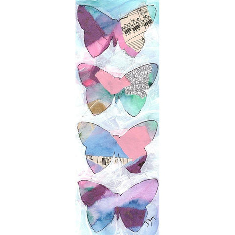 Butterfly Window Panel 2 Black Modern Wood Framed Art Print with Double Matting by Dyer, Beverly