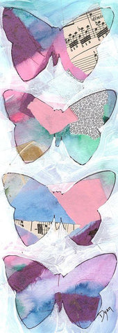 Butterfly Window Panel 2 Black Ornate Wood Framed Art Print with Double Matting by Dyer, Beverly