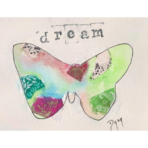 Butterfly Dream II Gold Ornate Wood Framed Art Print with Double Matting by Dyer, Beverly