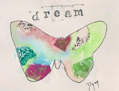 Butterfly Dream II Black Ornate Wood Framed Art Print with Double Matting by Dyer, Beverly