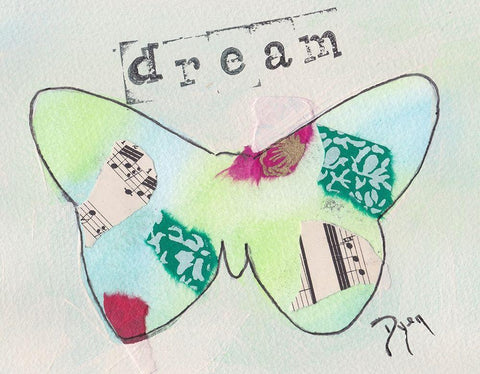 Butterfly Dream White Modern Wood Framed Art Print with Double Matting by Dyer, Beverly