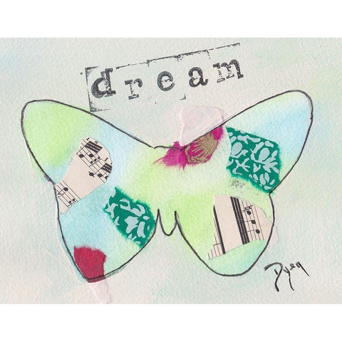 Butterfly Dream Gold Ornate Wood Framed Art Print with Double Matting by Dyer, Beverly