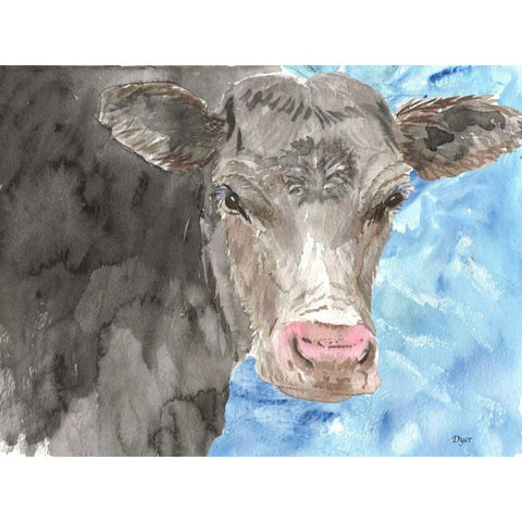 Bull Black Modern Wood Framed Art Print by Dyer, Beverly