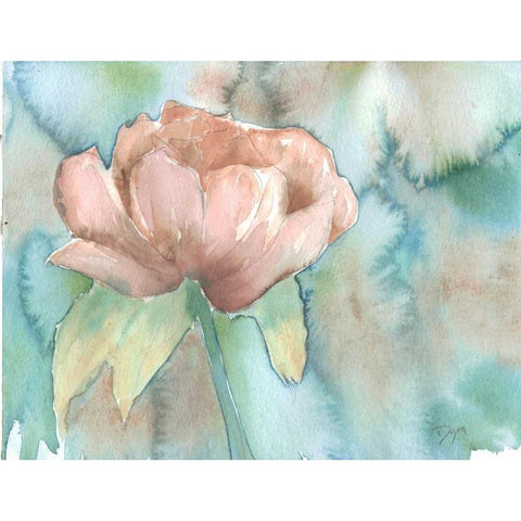 Blush Rose White Modern Wood Framed Art Print by Dyer, Beverly