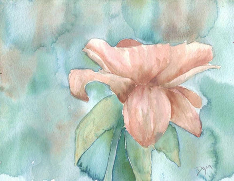 Blush Rose 2 White Modern Wood Framed Art Print with Double Matting by Dyer, Beverly