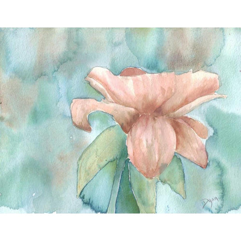 Blush Rose 2 White Modern Wood Framed Art Print by Dyer, Beverly