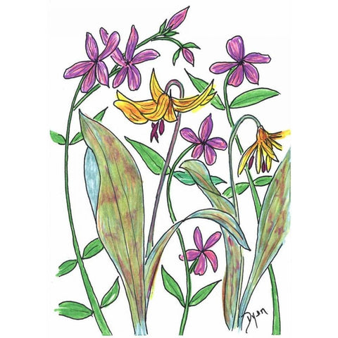 Wild Blue Phlox Black Modern Wood Framed Art Print by Dyer, Beverly