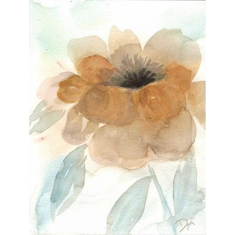 Neutral Peony I Gold Ornate Wood Framed Art Print with Double Matting by Dyer, Beverly