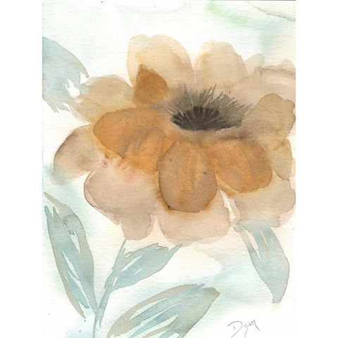 Neutral Peony II Black Modern Wood Framed Art Print with Double Matting by Dyer, Beverly
