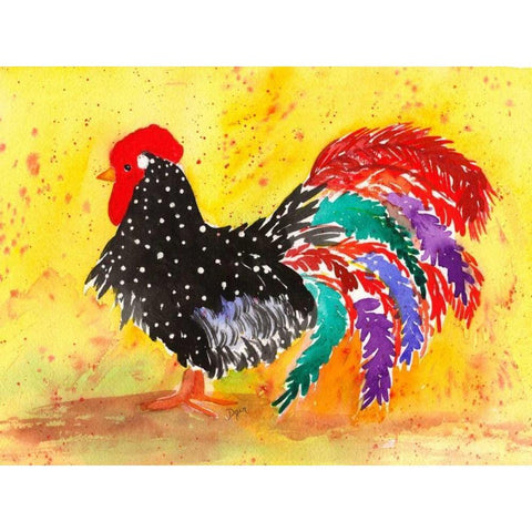 Farm House Rooster I White Modern Wood Framed Art Print by Dyer, Beverly