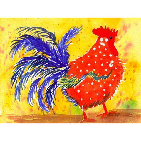 Farm House Rooster III Black Modern Wood Framed Art Print with Double Matting by Dyer, Beverly