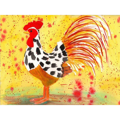 Farm House Rooster IV Black Modern Wood Framed Art Print with Double Matting by Dyer, Beverly