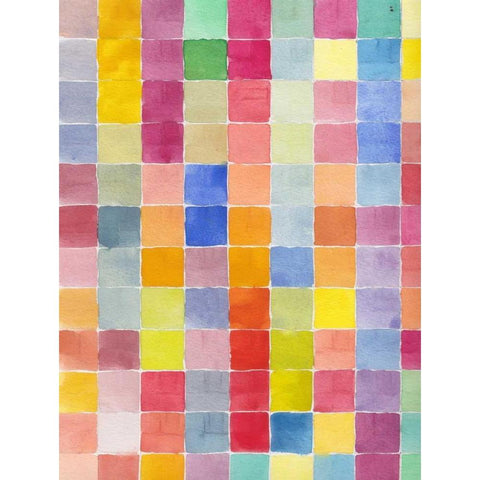 Rainbow Color Block 2 White Modern Wood Framed Art Print by Dyer, Beverly