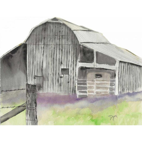 The Gray Barn Gold Ornate Wood Framed Art Print with Double Matting by Dyer, Beverly