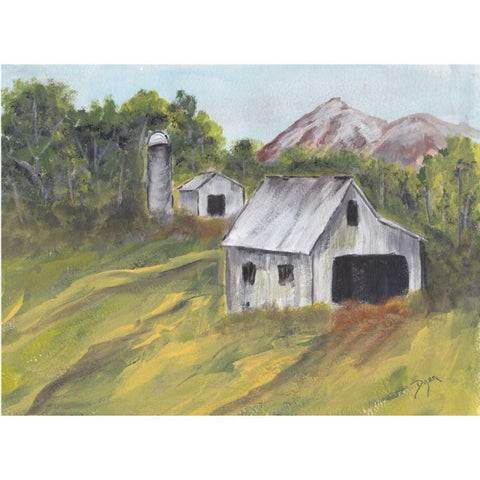 Country Road 1 Gold Ornate Wood Framed Art Print with Double Matting by Dyer, Beverly