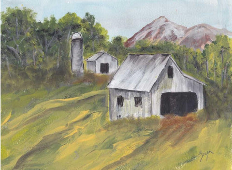 Country Road 1 White Modern Wood Framed Art Print with Double Matting by Dyer, Beverly