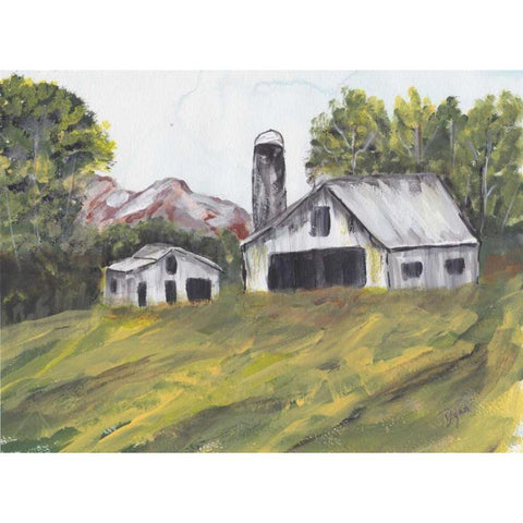 Country Road II White Modern Wood Framed Art Print by Dyer, Beverly