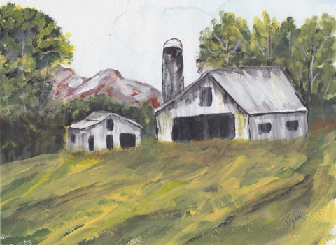 Country Road II White Modern Wood Framed Art Print with Double Matting by Dyer, Beverly