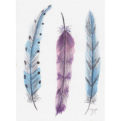 October Feathers I White Modern Wood Framed Art Print by Dyer, Beverly