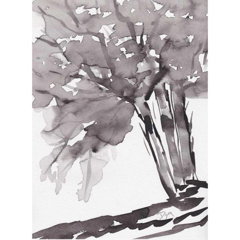 Noir Tree White Modern Wood Framed Art Print by Dyer, Beverly