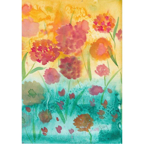 Spring Meadow I Black Modern Wood Framed Art Print with Double Matting by Dyer, Beverly