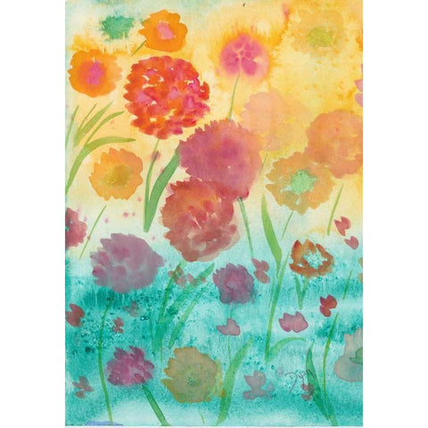 Spring Meadow II Black Modern Wood Framed Art Print with Double Matting by Dyer, Beverly
