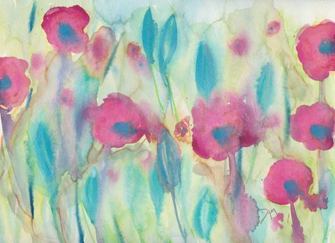 Snow Flowers I White Modern Wood Framed Art Print with Double Matting by Dyer, Beverly