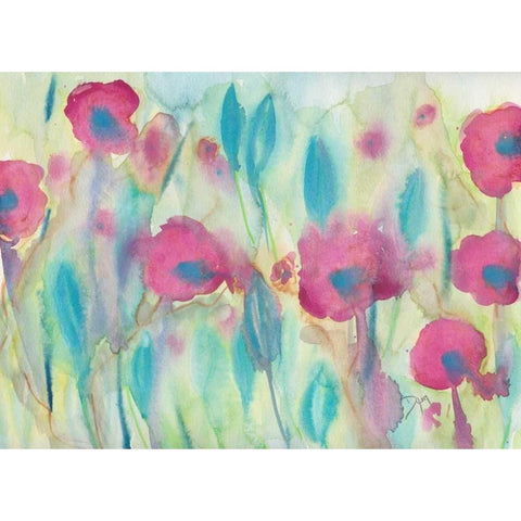 Snow Flowers I Black Modern Wood Framed Art Print by Dyer, Beverly