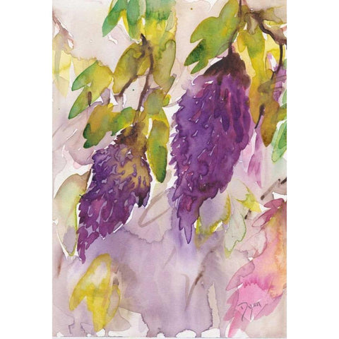 Wisteria I Black Modern Wood Framed Art Print with Double Matting by Dyer, Beverly