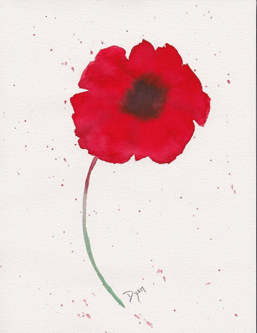 Red Poppy 1 Black Ornate Wood Framed Art Print with Double Matting by Dyer, Beverly