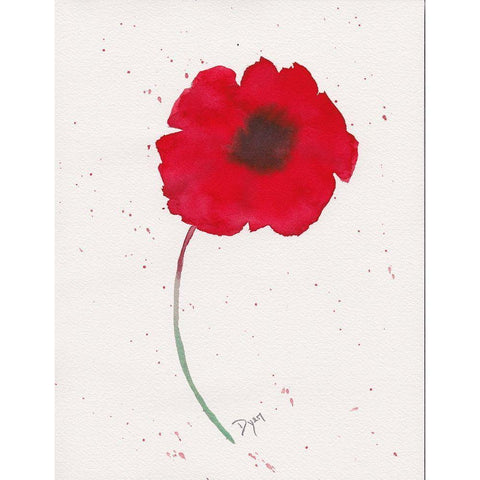 Red Poppy 1 Black Modern Wood Framed Art Print by Dyer, Beverly