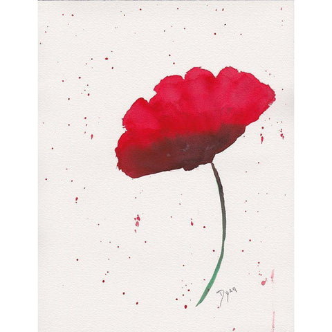 Red Poppy 2 Black Modern Wood Framed Art Print by Dyer, Beverly